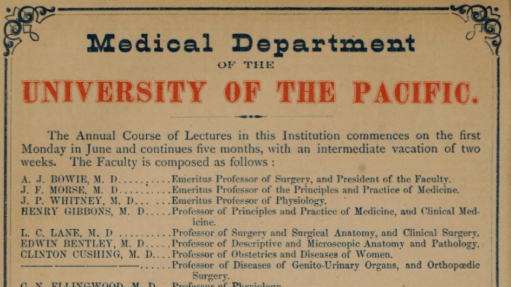University of the Pacific: First Medical School in the West