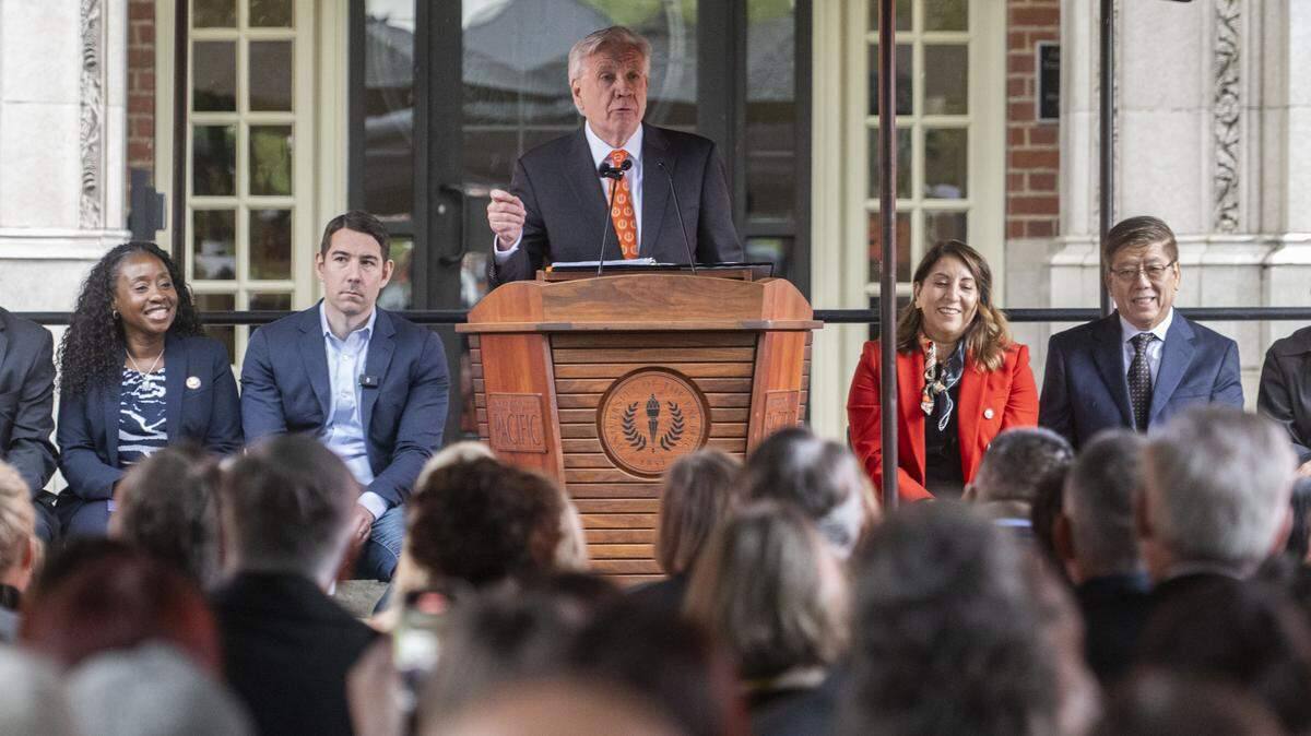 University of the Pacific President Christopher Callahan announces new School of Medicine at Stockton campus — Sacramento Bee photo