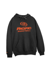 University of the Pacific Tigers Basketball Division I Hooded Sweatshirt — Black / Orange Print — by Zeus Collegiate