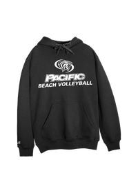University of the Pacific Tigers Beach Volleyball Division I Hooded Sweatshirt — Black / White Print — by Zeus Collegiate