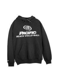 University of the Pacific Tigers Beach Volleyball Division I Hooded Sweatshirt — Black / White Print — by Zeus Collegiate