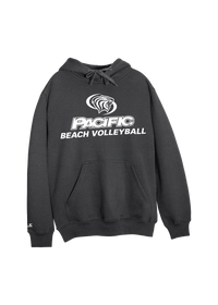 University of the Pacific Tigers Beach Volleyball Division I Hooded Sweatshirt — Dark Heather / White Print — by Zeus Collegiate
