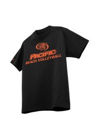 University of the Pacific Tigers Beach Volleyball Division I T-Shirt — Black / Orange Print — by Zeus Collegiate
