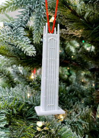 University of the Pacific Tigers Burns Tower Ornament — Front View — by Zeus Collegiate