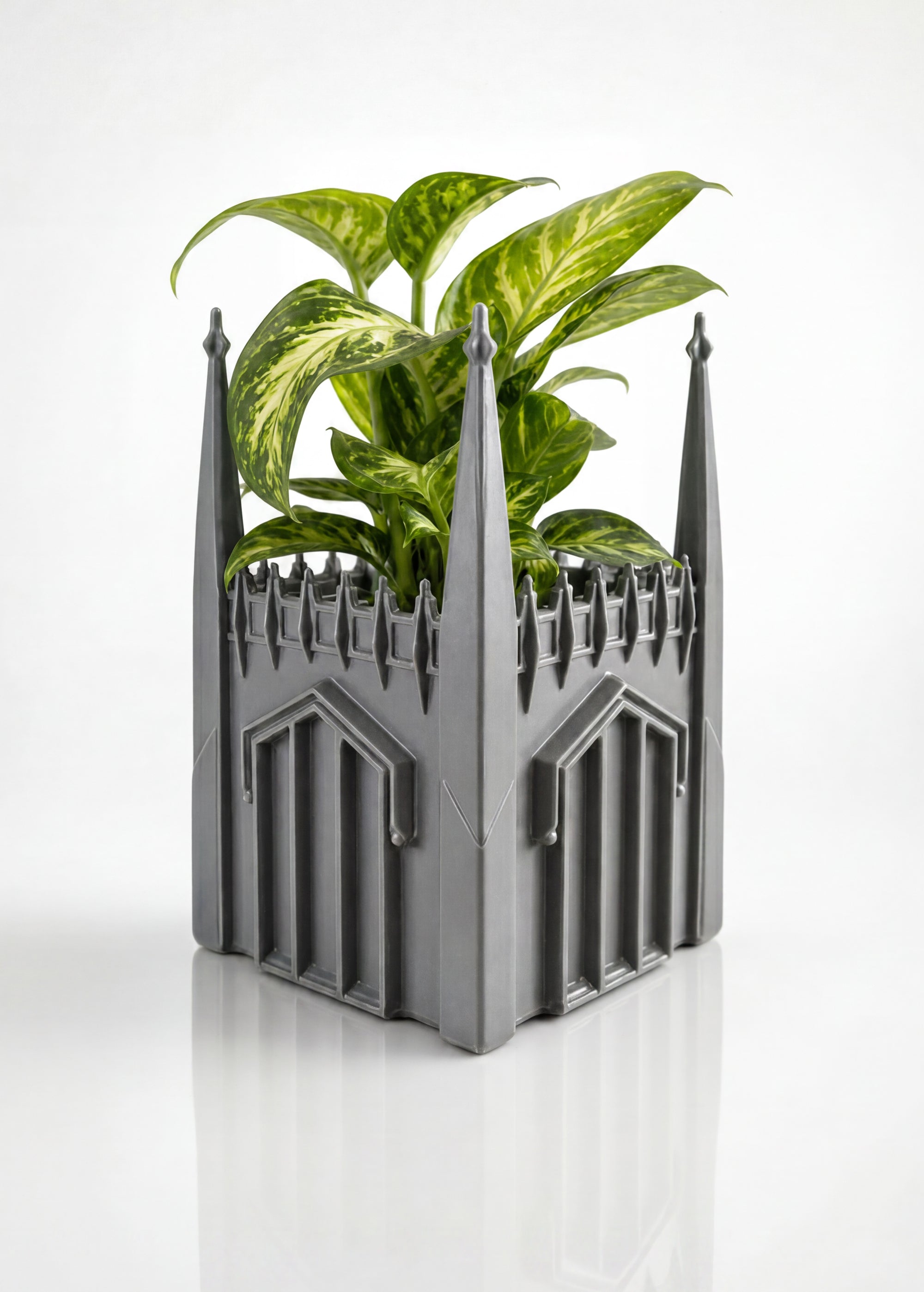 University of the Pacific Tigers Burns Tower Planter — Gray — by Zeus Collegiate