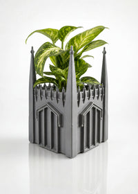 University of the Pacific Tigers Burns Tower Planter — Gray — by Zeus Collegiate