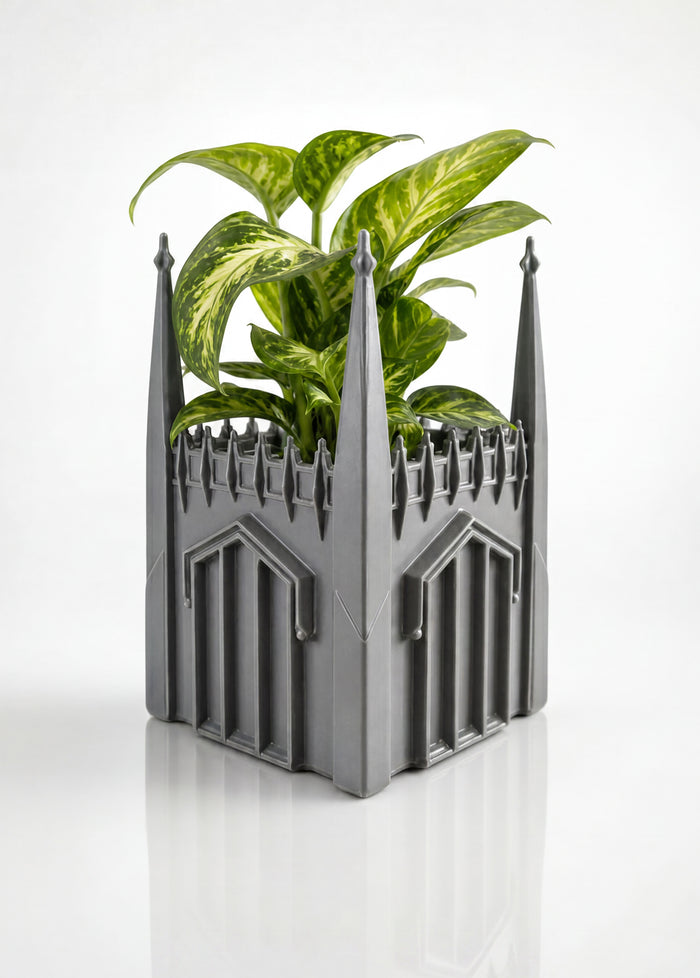 University of the Pacific Tigers Burns Tower Planter — Gray — by Zeus Collegiate