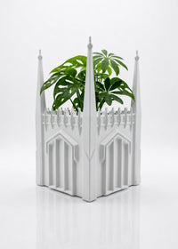 University of the Pacific Tigers Burns Tower Planter — White — by Zeus Collegiate