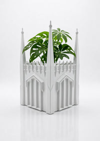 University of the Pacific Tigers Burns Tower Planter — White — by Zeus Collegiate