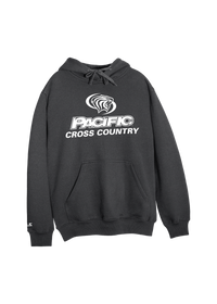 University of the Pacific Tigers Cross Country Division I Hooded Sweatshirt — Dark Heather / White Print — by Zeus Collegiate