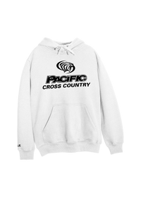 University of the Pacific Tigers Cross Country Division I Hooded Sweatshirt — White / Black Print — by Zeus Collegiate