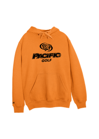University of the Pacific Tigers Golf Division I Hooded Sweatshirt — Light Orange / Black Print — by Zeus Collegiate