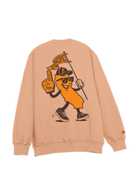 University of the Pacific Tigers Crewneck Sweatshirt — Clay, Back — by Zeus Collegiate