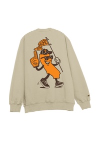 University of the Pacific Tigers Crewneck Sweatshirt — Sand, Back — by Zeus Collegiate