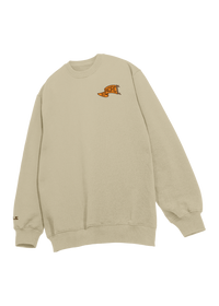 University of the Pacific Tigers Crewneck Sweatshirt — Sand, Front — by Zeus Collegiate