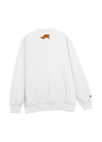 University of the Pacific Tigers Crewneck Sweatshirt — White, Back (Alt) — by Zeus Collegiate