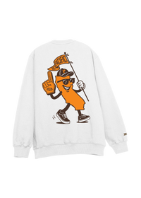 University of the Pacific Tigers Crewneck Sweatshirt — White, Back — by Zeus Collegiate