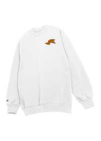 University of the Pacific Tigers Crewneck Sweatshirt — White, Front — by Zeus Collegiate