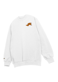 University of the Pacific Tigers Crewneck Sweatshirt — White, Front — by Zeus Collegiate