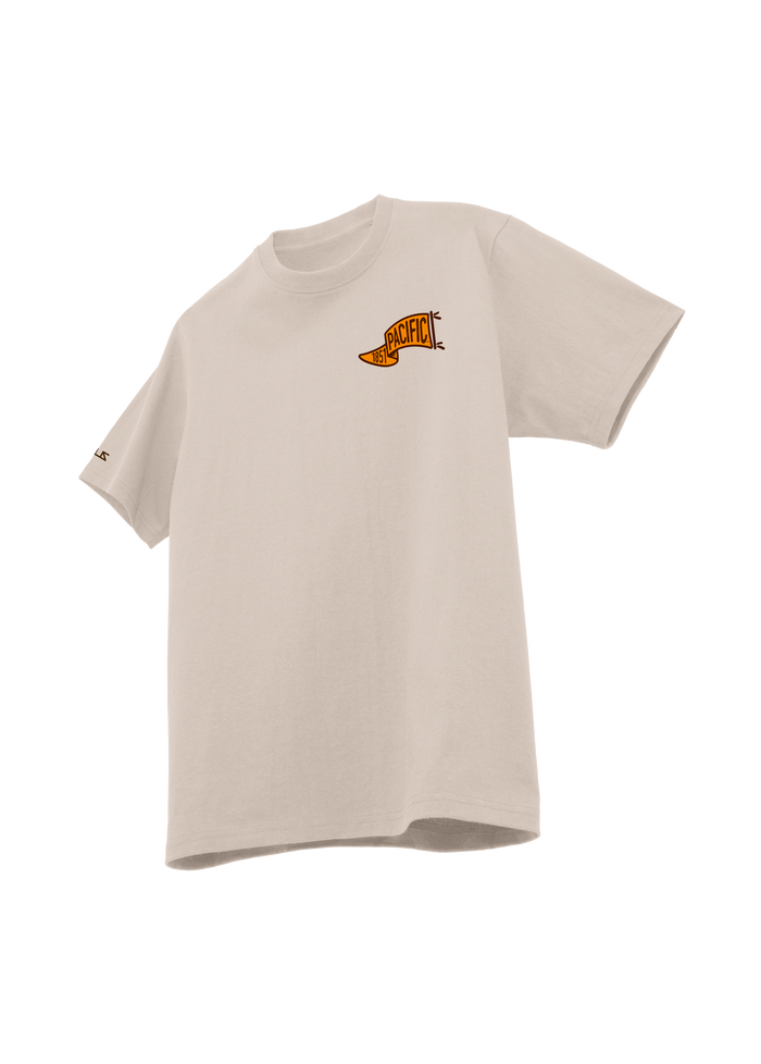 University of the Pacific Tigers T-Shirt — Natural, Front — by Zeus Collegiate