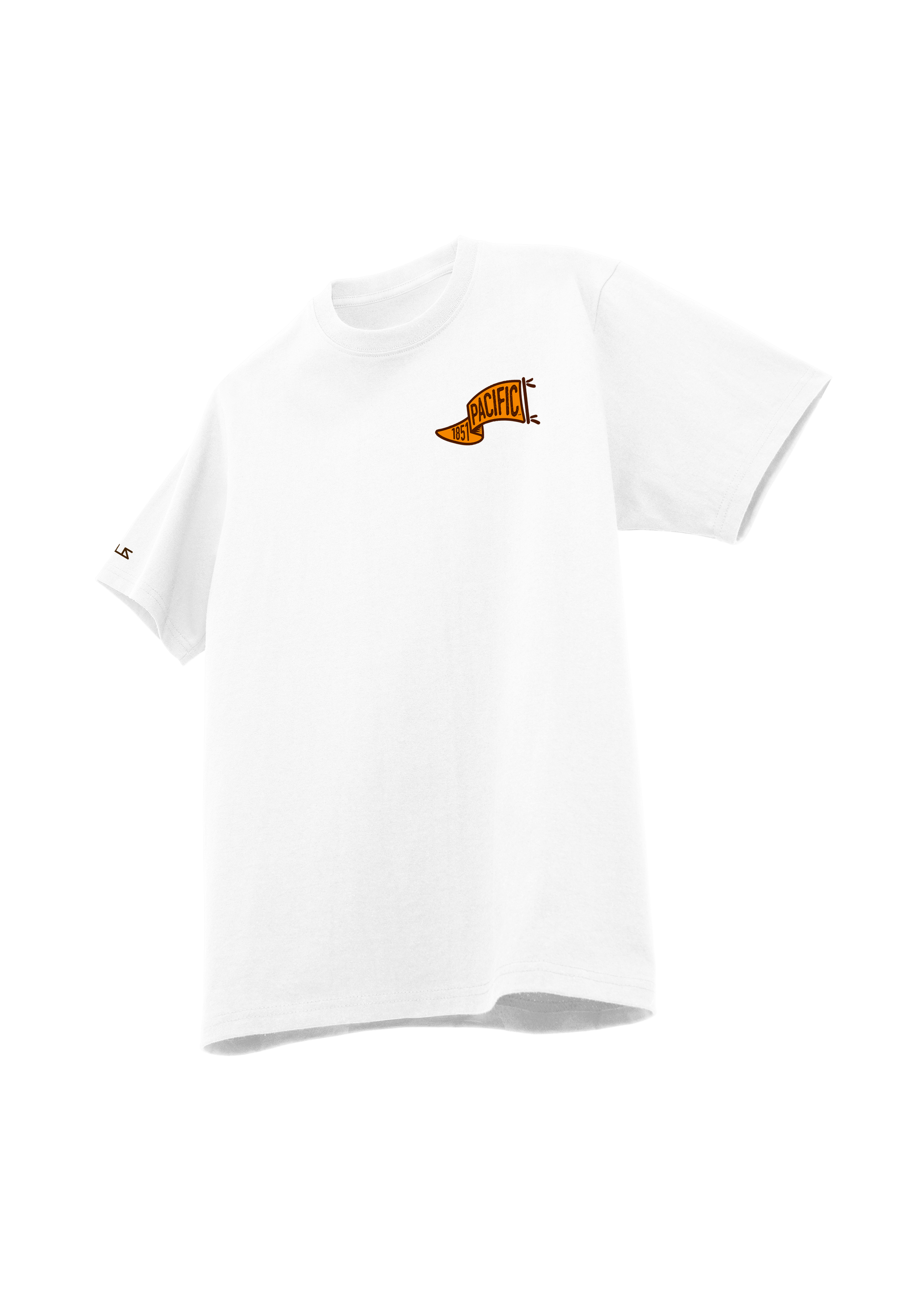 University of the Pacific Tigers T-Shirt — White, Front — by Zeus Collegiate