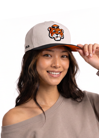 Woman Wearing the University of the Pacific Tigers Project 1851 Tommy Tiger Snapback — by Zeus Collegiate