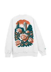 University of the Pacific Tigers Stop & Smell the Roses Crewneck Sweatshirt — White — by Zeus Collegiate