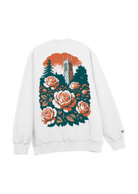 University of the Pacific Tigers Stop & Smell the Roses Crewneck Sweatshirt — White — by Zeus Collegiate