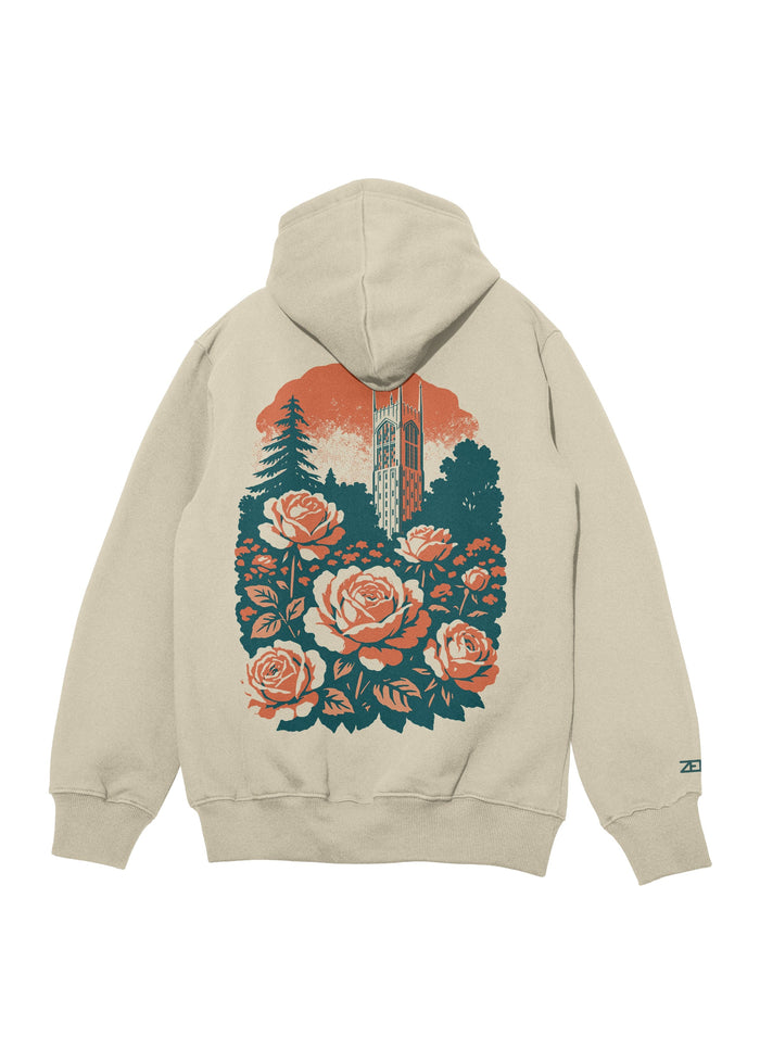 University of the Pacific Tigers Stop & Smell the Roses Hoodie - Member Only Exclusive — Sand — by Zeus Collegiate