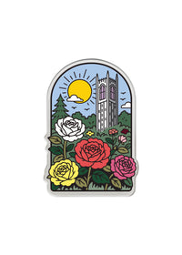 University of the Pacific Tigers Stop & Smell the Roses Pin — Side View — by Zeus Collegiate