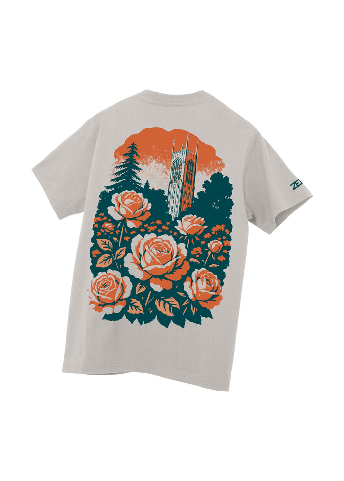 University of the Pacific Tigers Stop & Smell the Roses T-Shirt — Ice Grey — by Zeus Collegiate