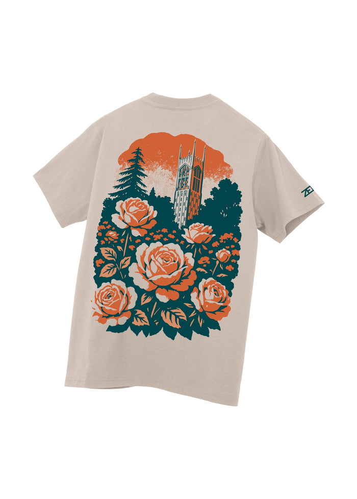 University of the Pacific Tigers Stop & Smell the Roses T-Shirt — Natural — by Zeus Collegiate