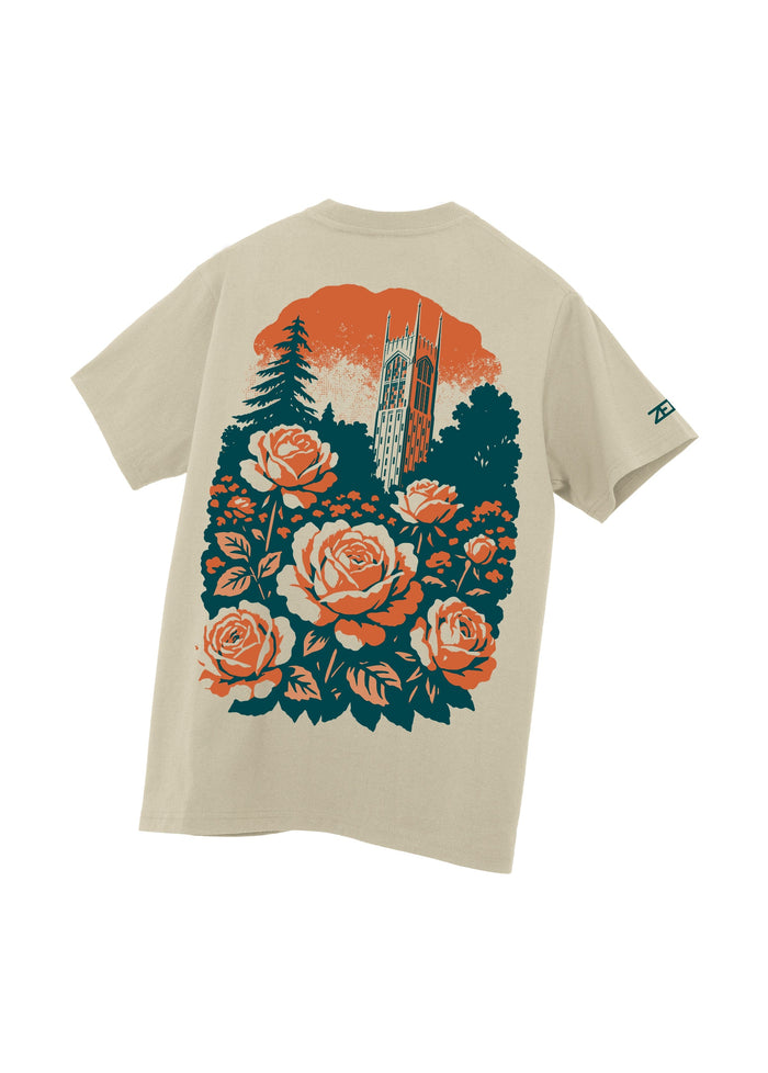 University of the Pacific Tigers Stop & Smell the Roses T-Shirt — Sand — by Zeus Collegiate