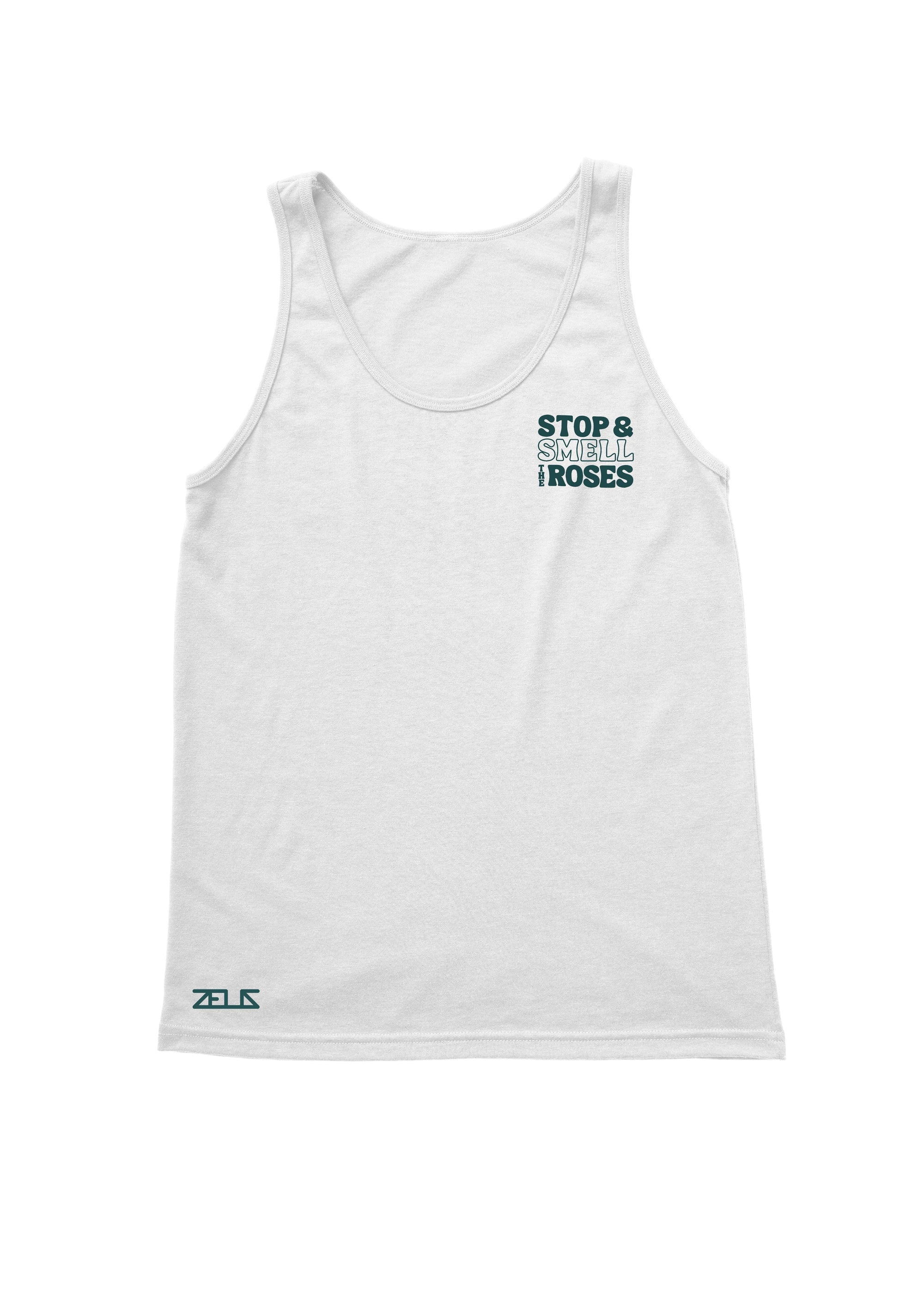 University of the Pacific Tigers Stop & Smell the Roses Tank Top — Side View — by Zeus Collegiate