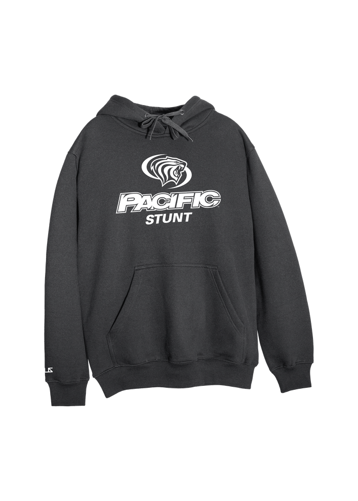 University of the Pacific Tigers Stunt D1 Hooded Sweatshirt — Dark Heather / White — by Zeus Collegiate