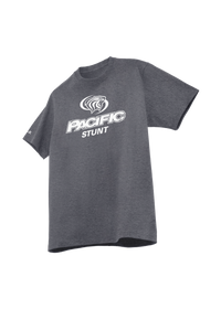 University of the Pacific Tigers Stunt Division I T-Shirt — Dark Heather / White Print — by Zeus Collegiate