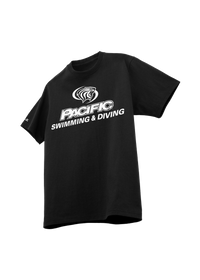 University of the Pacific Tigers Swimming & Diving Division I T-Shirt — Black / White Print — by Zeus Collegiate