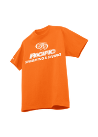 University of the Pacific Tigers Swimming & Diving Division I T-Shirt — Orange / White Print — by Zeus Collegiate