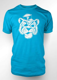 University of the Pacific Tigers Tommy Tiger Logo T-Shirt — Caribbean Blue — by Zeus Collegiate