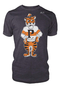 University of the Pacific Tigers Tommy Tiger Mascot T-Shirt — Dark Heather — by Zeus Collegiate
