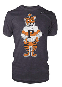 University of the Pacific Tigers Tommy Tiger Mascot T-Shirt — Dark Heather — by Zeus Collegiate