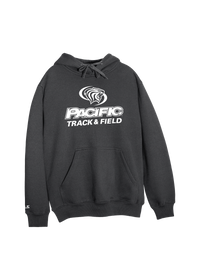 University of the Pacific Tigers Track & Field Division I Hooded Sweatshirt — Dark Heather / White Print — by Zeus Collegiate