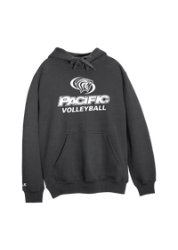 University of the Pacific Tigers Volleyball Division I Hooded Sweatshirt — Dark Heather / White Print — by Zeus Collegiate