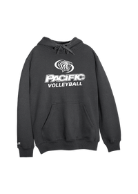 University of the Pacific Tigers Volleyball Division I Hooded Sweatshirt — Dark Heather / White Print — by Zeus Collegiate