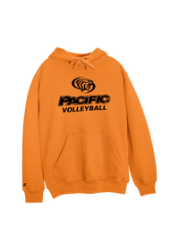 University of the Pacific Tigers Volleyball Division I Hooded Sweatshirt — Light Orange / Black Print — by Zeus Collegiate