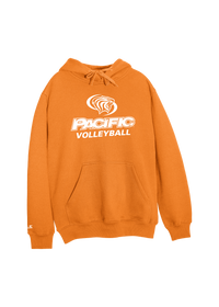 University of the Pacific Tigers Volleyball Division I Hooded Sweatshirt — Light Orange / White Print — by Zeus Collegiate