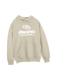 University of the Pacific Tigers Volleyball Division I Hooded Sweatshirt — Sand / White Print — by Zeus Collegiate