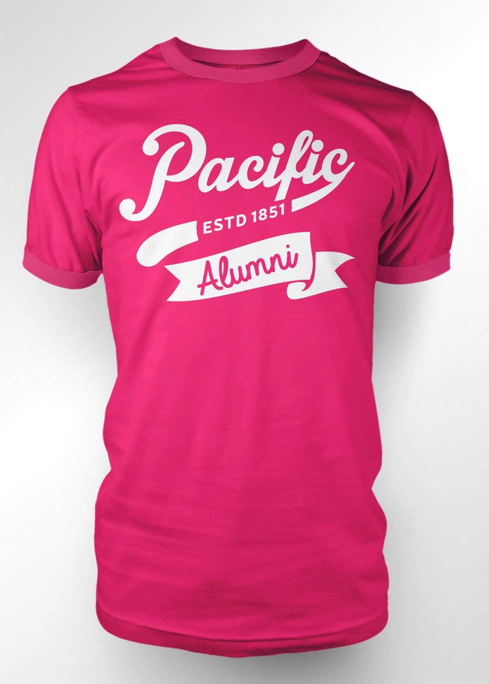 University of the Pacific Tigers Alumni Spirit T-shirt — Hot Pink — by Zeus Collegiate