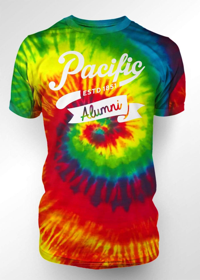 University of the Pacific Tigers Alumni Spirit T-shirt — Reactive Rainbow — by Zeus Collegiate