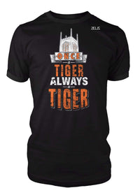 University of the Pacific Tigers Always A Tiger Burns Tower T-Shirt — Black — by Zeus Collegiate